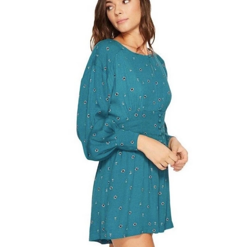 ✨  FREE PEOPLE ✨ "Love Grows" Green Print Romper